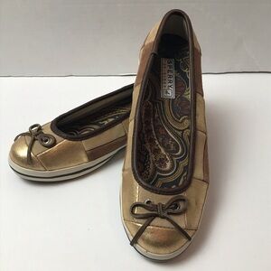 Sperry Top-Sider Largo Gold Brown Patchwork Flats